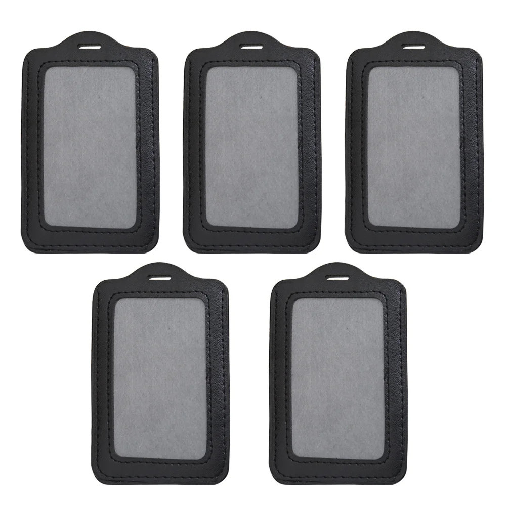 Porta badge identificativo in PU stile verticale da 5 pezzi, dimensioni interne da 31 x 2 pollici, custodia protettiva per accesso facile