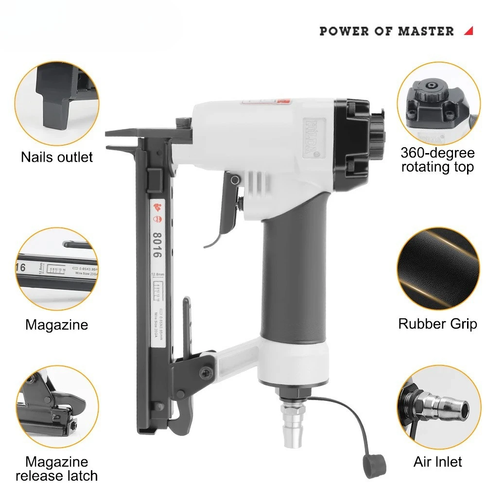 Pneumatic Nail Gun, Pneumatic Stapler Gun, Pneumatic Stapler, Jam-Free Nail Gun, Construction and Carpentry Nail Gun