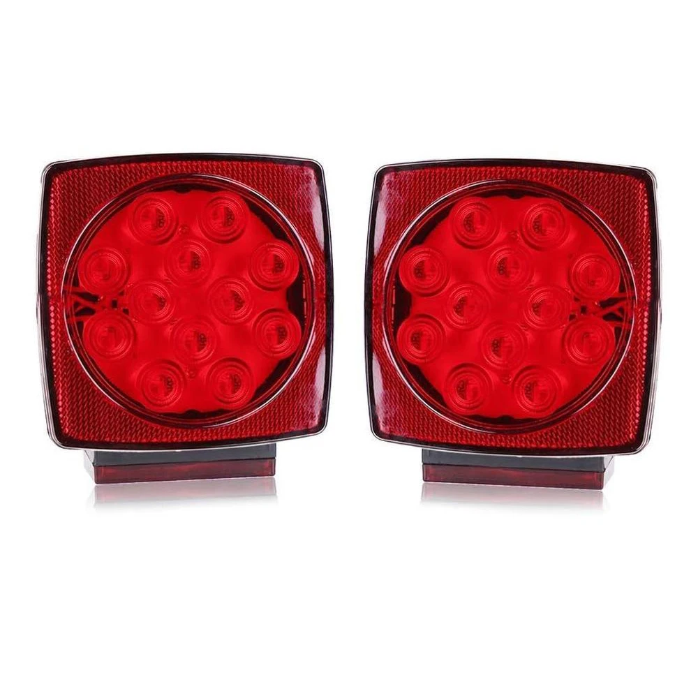 12V DC Red shell., Amber shell.  2pcs Trailer Tail Lights Universal fit for boat, snowmobile, camper, and utility trailer