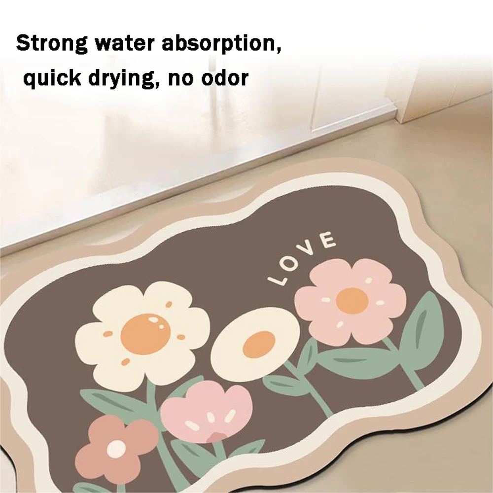 

1 pcs 40*60/50*80cm Diatom Mud Mat Bathroom Kitchen Absorbent Quick Drying Non-slip Foot Mat