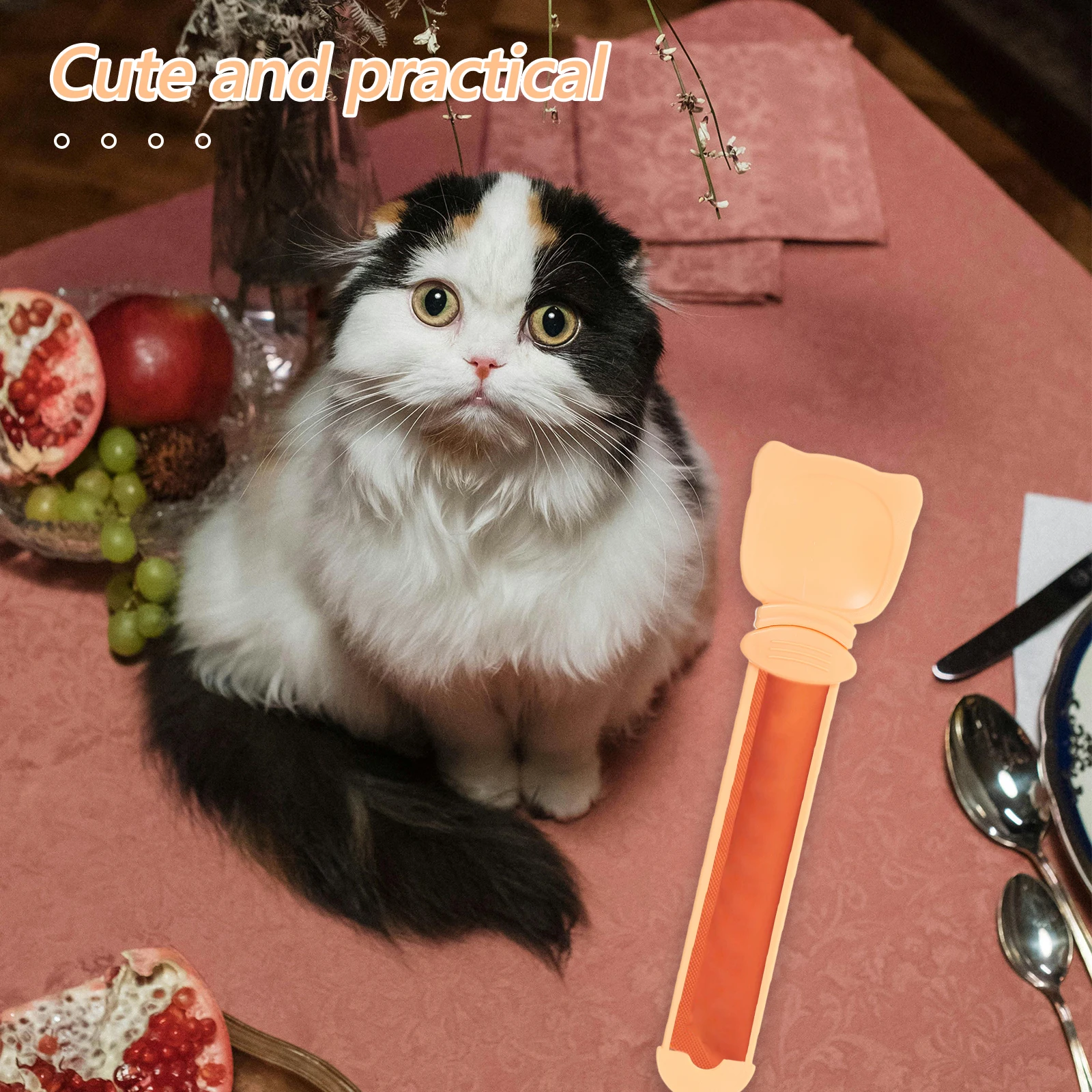 

Cat Strip Squeeze Spoon Wet Treat Feeder Portable Food Accessories Automatic Pet Tool HIPS Safe Reliable Easy Use Reduce Waste
