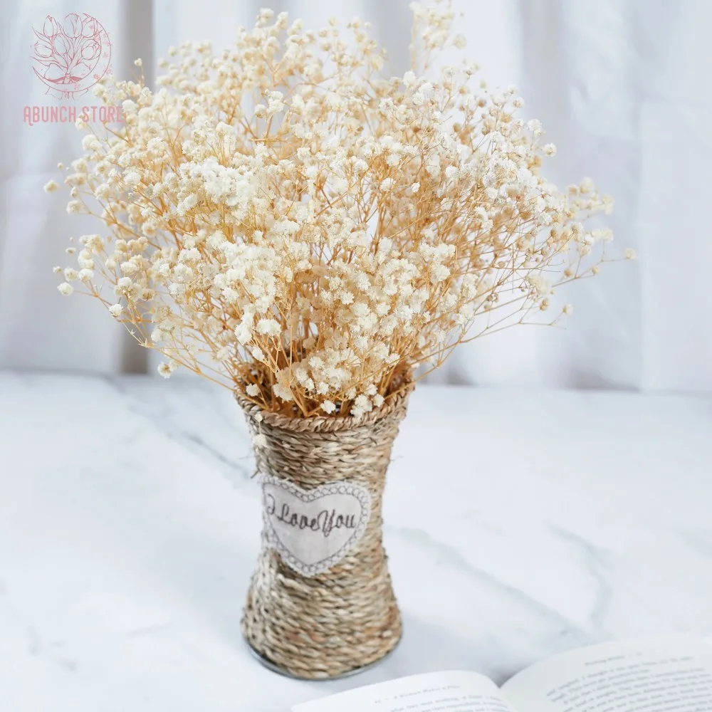 Natural Fresh Dried Preserved Flowers Wedding Boho Home Decor Gypsophila Eternal Baby Breath Bouquet Valentine's Gift Paniculata