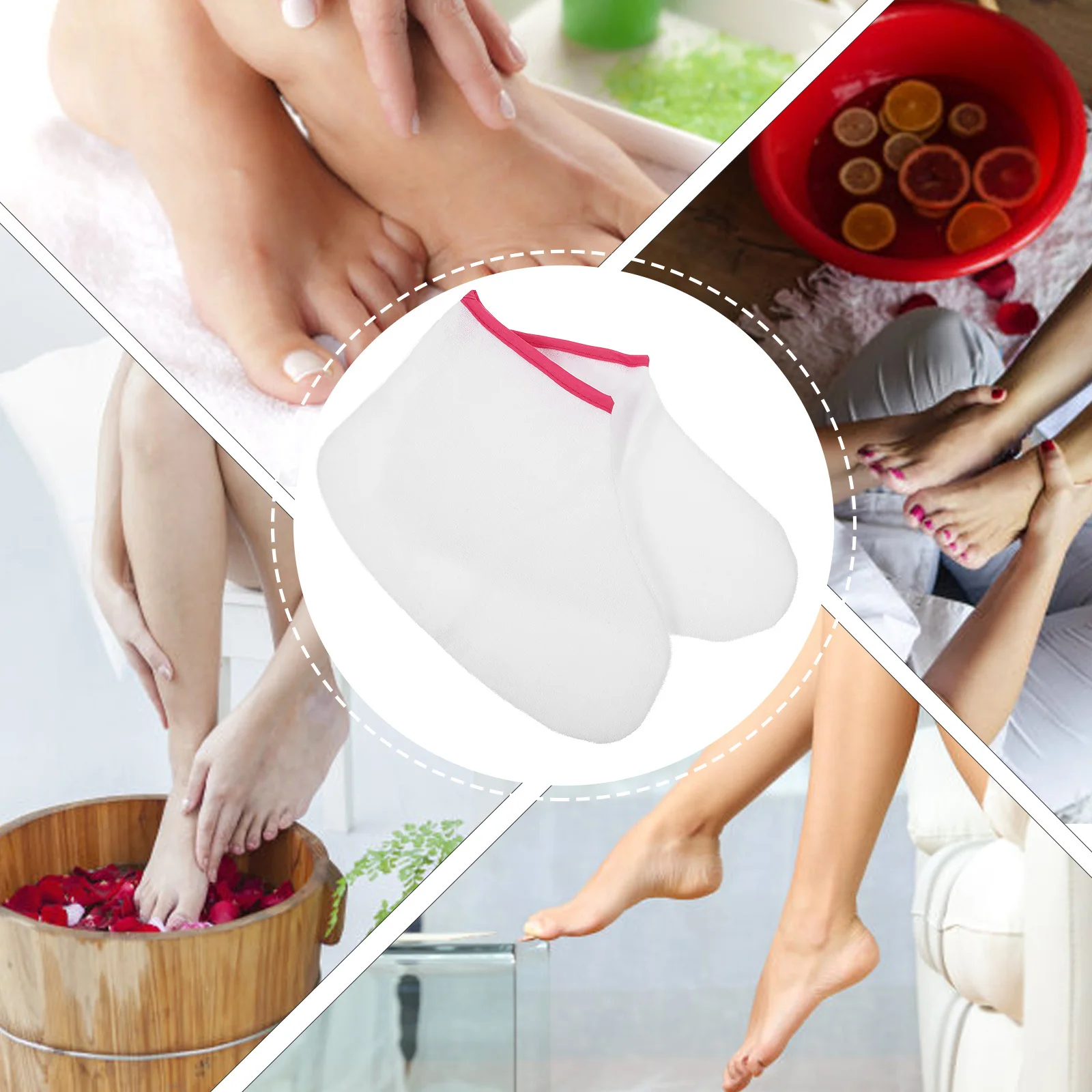 

1Pair Paraffin Wax Booties Reusable Foot Paraffin Wax Wraps Hook-and-Loop Closure Hydrating Foot Mask Moisturizing Socks