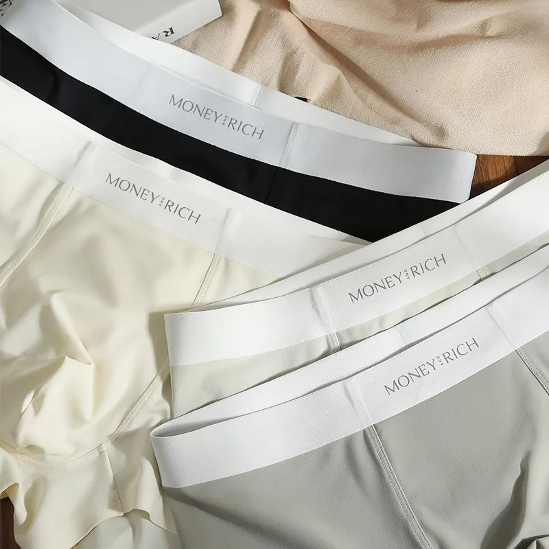 ملابس داخلية بدون خياطة من الحرير الجليدي للرجال ملابس داخلية صيفية قابلة للتنفس ملابس داخلية ناعمة للرجال سراويل داخلية مريحة للرجال ملابس تحتية محدبة #3