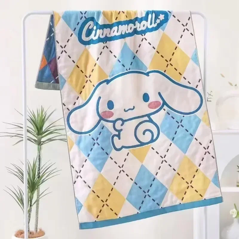 

Sweet Cinnamoroll Anime Kawaii Sanrio Cotton Bath Towel Cute Hello Kitty Kuromi Soft Quick Drying Towel Lovely Gifts for Kids