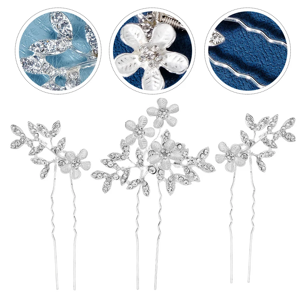 

3Pcs Retro Wedding Hairpins Alloy Flower Hair Styling Pins for Bridal Bridesmaid Prom Party Daily Wear Women Hair Accessories