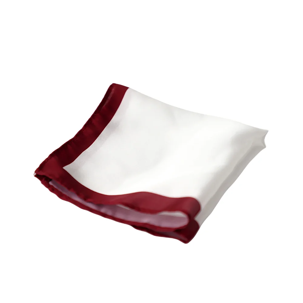 

Headwear Korean Men's Suit Pocket Square Polyester Vintage Business Suit Hanky White Color Edge Chest Towel Handkercher Banquet