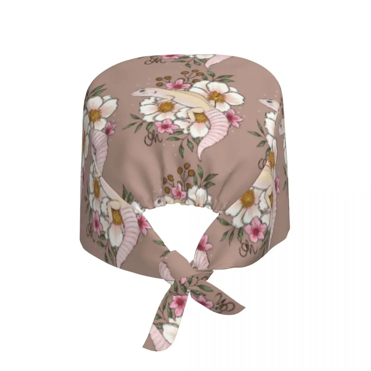 Leopard Gecko Murphy's Patternless With Florals Scrub Hat Doctor Working Surgical Cap Adjustable Nursing Caps for Dentist