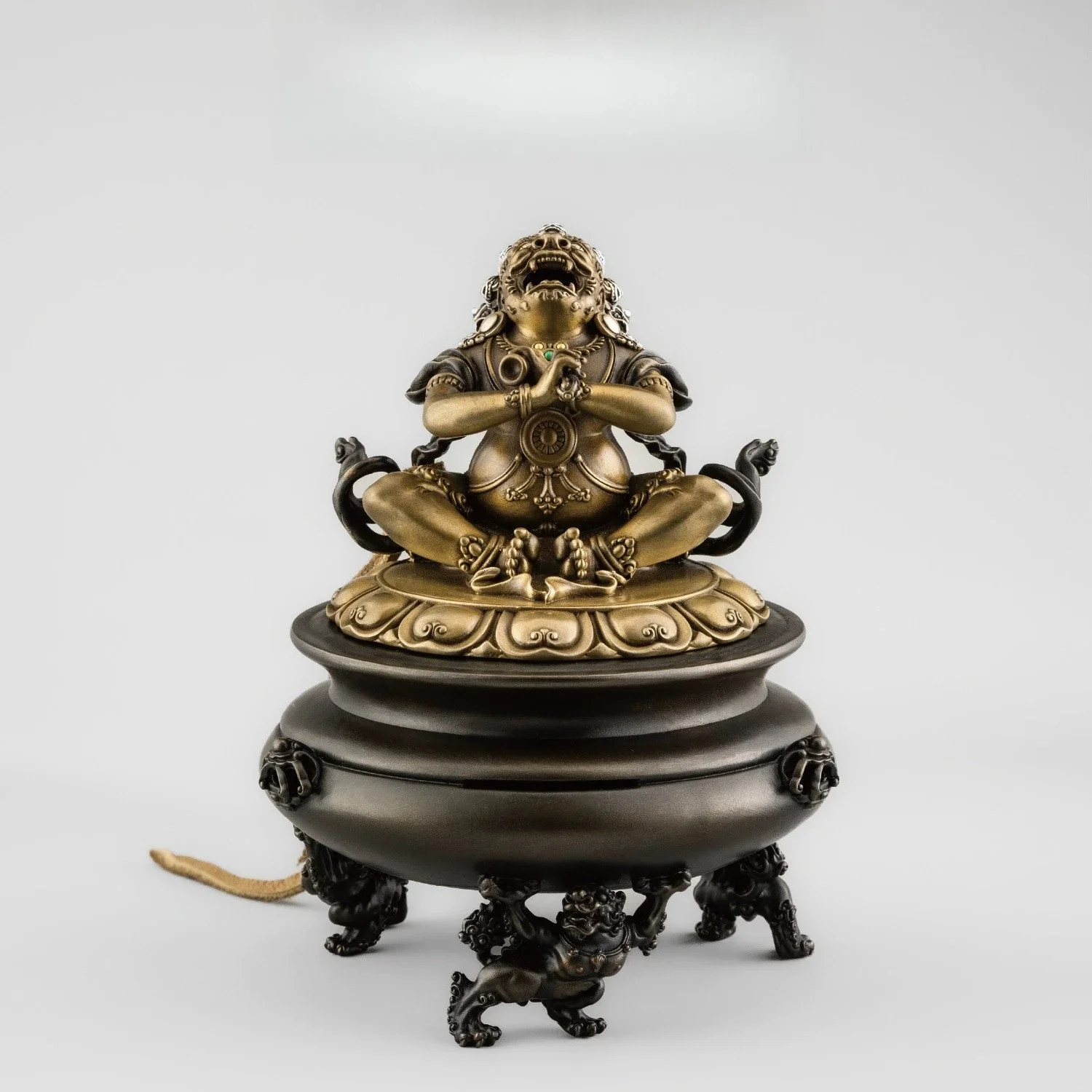Able to eat empty mother. Incense burner ornament Artwork National Style Tibetan Heritage Series Bronze 925 Silver 24K Gold