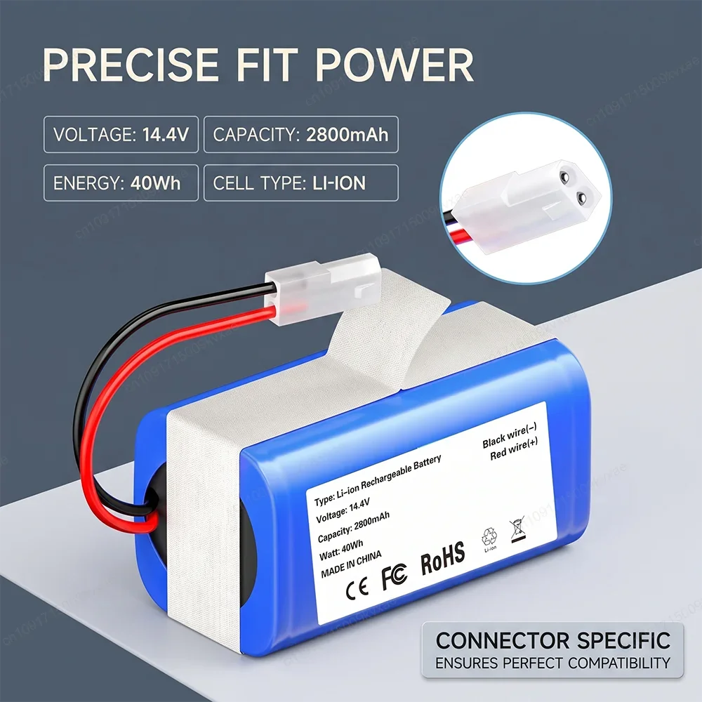 14.4V Rechargeable Vacuum Battery for Tefal Explorer Serie 20 40 60 for Rowenta RS-RT900866 H18650CH-4S1P 3500mAh Li-ion Cell