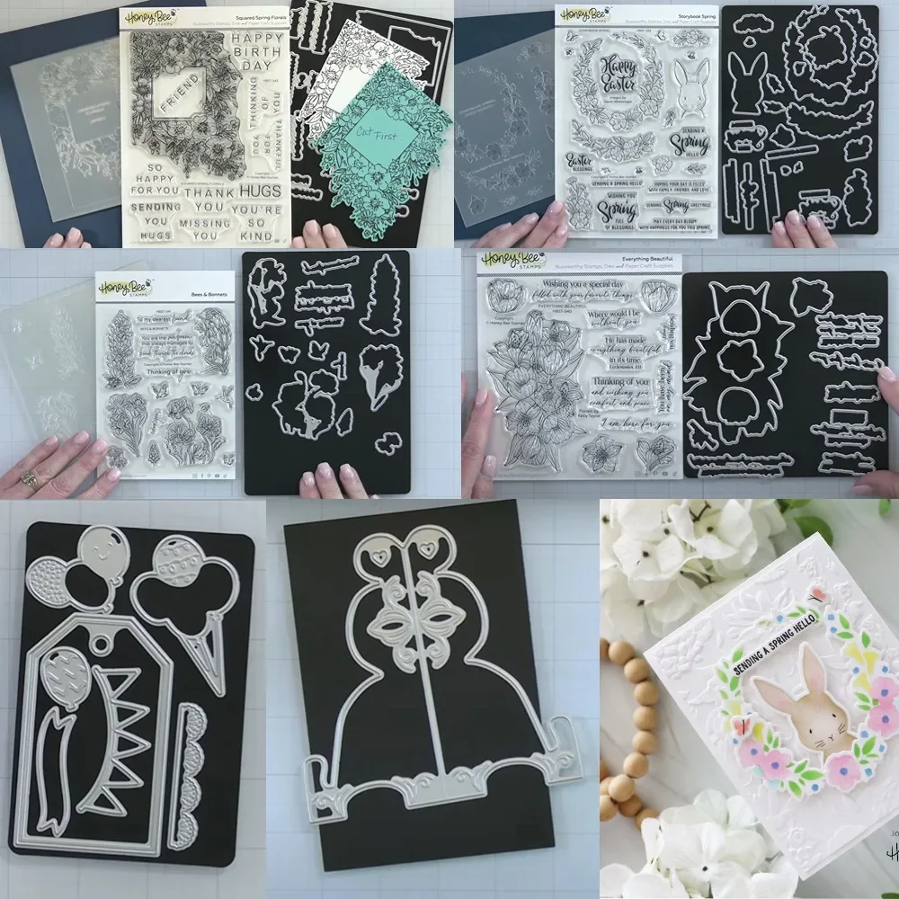 Storybook Spring Cutting Dies & Stamps & Stencil Scrapbook Diary Decoration Embossing Template DIY Greeting Card Handmade 2024