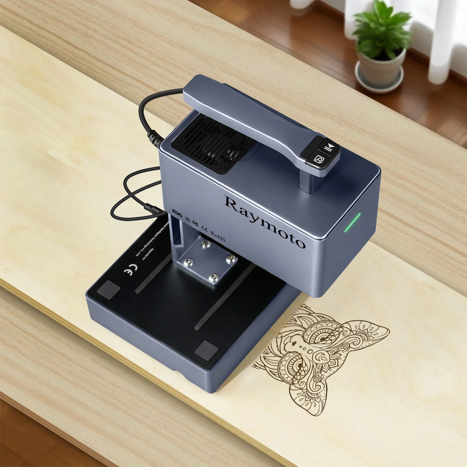 Dual-Mode Rotary Roller for Raymoto Laser Engravers – 360° Rotary Accessory for Cylinder Engraving, Fits All Raymoto Machines