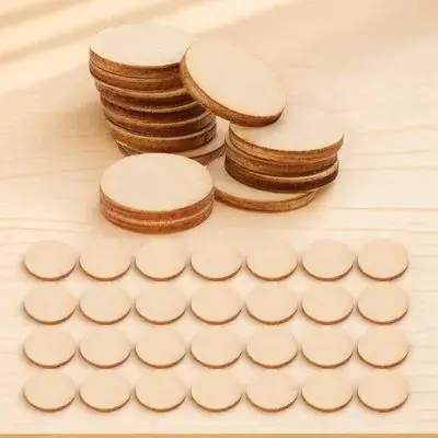 

200Pcs Unfinished Round Wood Slices Blank Wooden Discs for DIY Crafts Painting Wedding Decorations Round Wood Slices