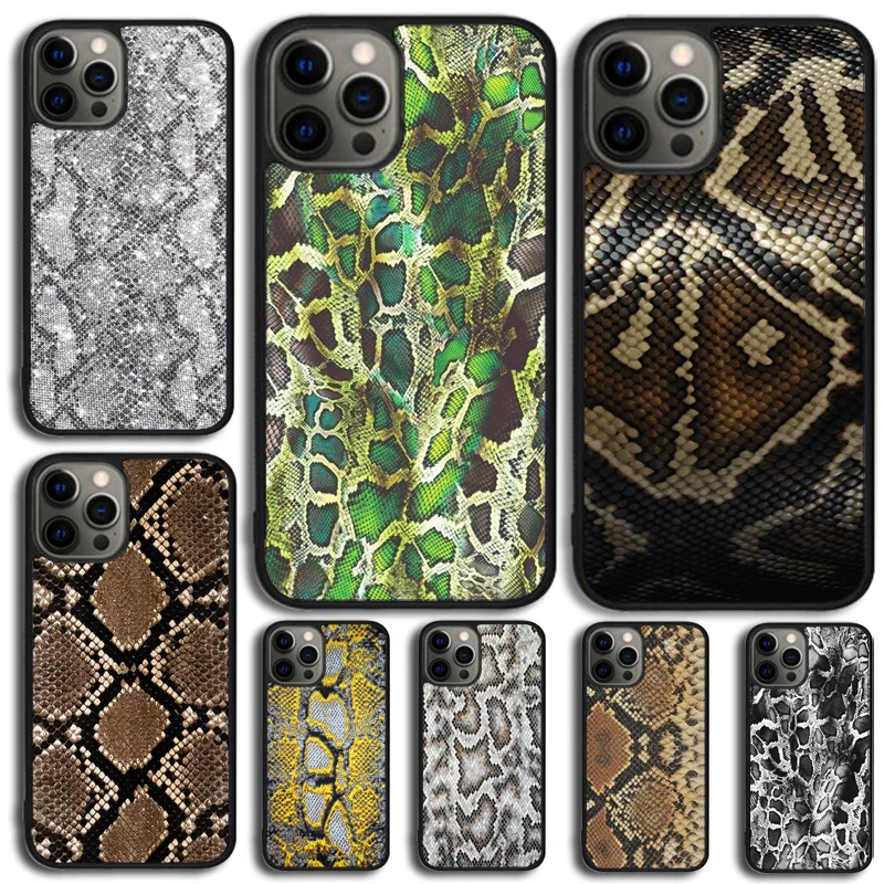 Snake Skin print Phone Case For iPhone 14 15 16 13 12 Mini Max Cover For Apple iPhone 11 Pro Max 6 8 7 Plus SE2020 Coque