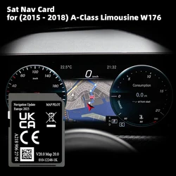 for Mercedes A-Class W176 2014-2020 Car Sat NAV Cover France Bosnia Norman Maps GPS SD Card