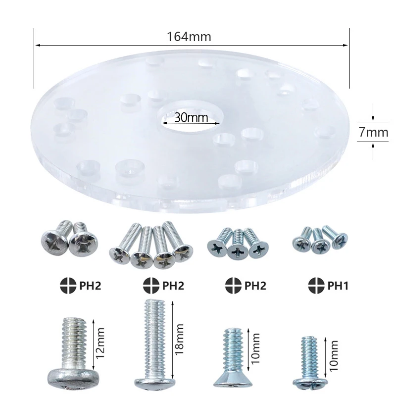 6-1/2 Inch Router Acrylic Universal Base Plate For Router Porter-Cable Ryobi Makita Hitachi Dewalt