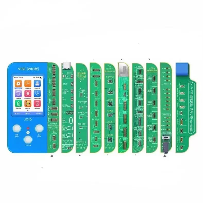 

JC V1SE 7-in-1 Phone Code Reading Touch Shock Battery Fingerprint Serial Number Programmer for i Phone 7-13Pro Max