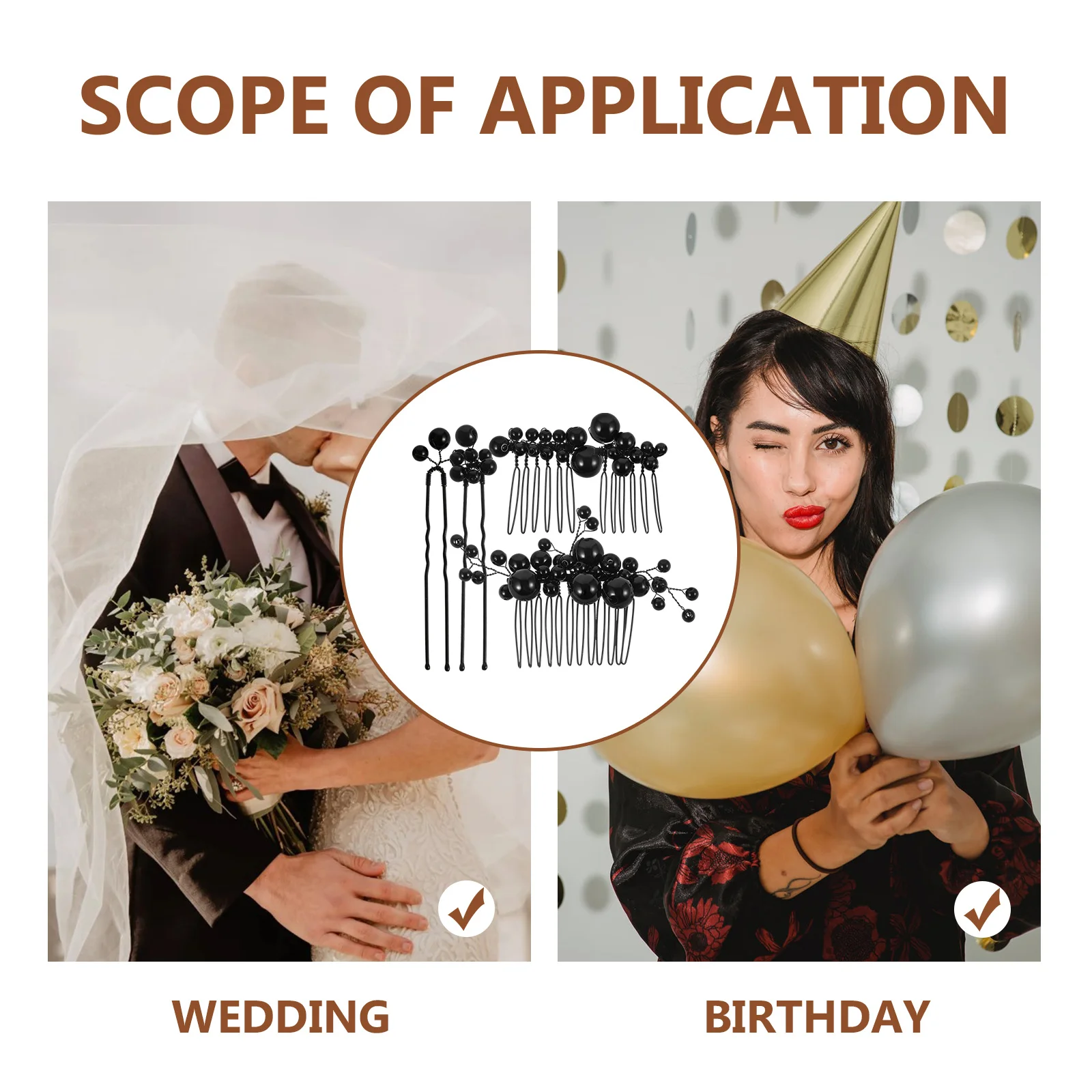 

1Set Fake Pearl Wedding Hairpins Handmade Bridal Hairpin Clips Elegant Hair Accessories for Bride Wedding Updo Hairstyles