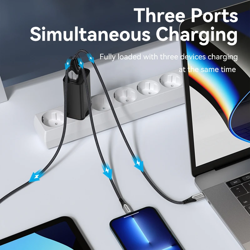 Vention GaN 65W USB C Charger Quick Charge 4.0 3.0 QC4.0 QC PD3.0 PD USB-C Type C Fast USB Charger For iPhone 14 13 Pro MacBook