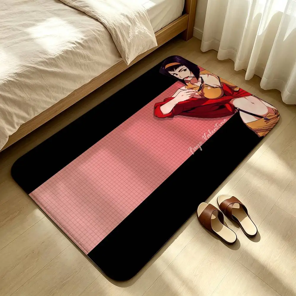 Cowboy Bebop Faye Valentine Shower Room Absorbent Small Floor Mat Soft Comfortable Decorative Foot Mat