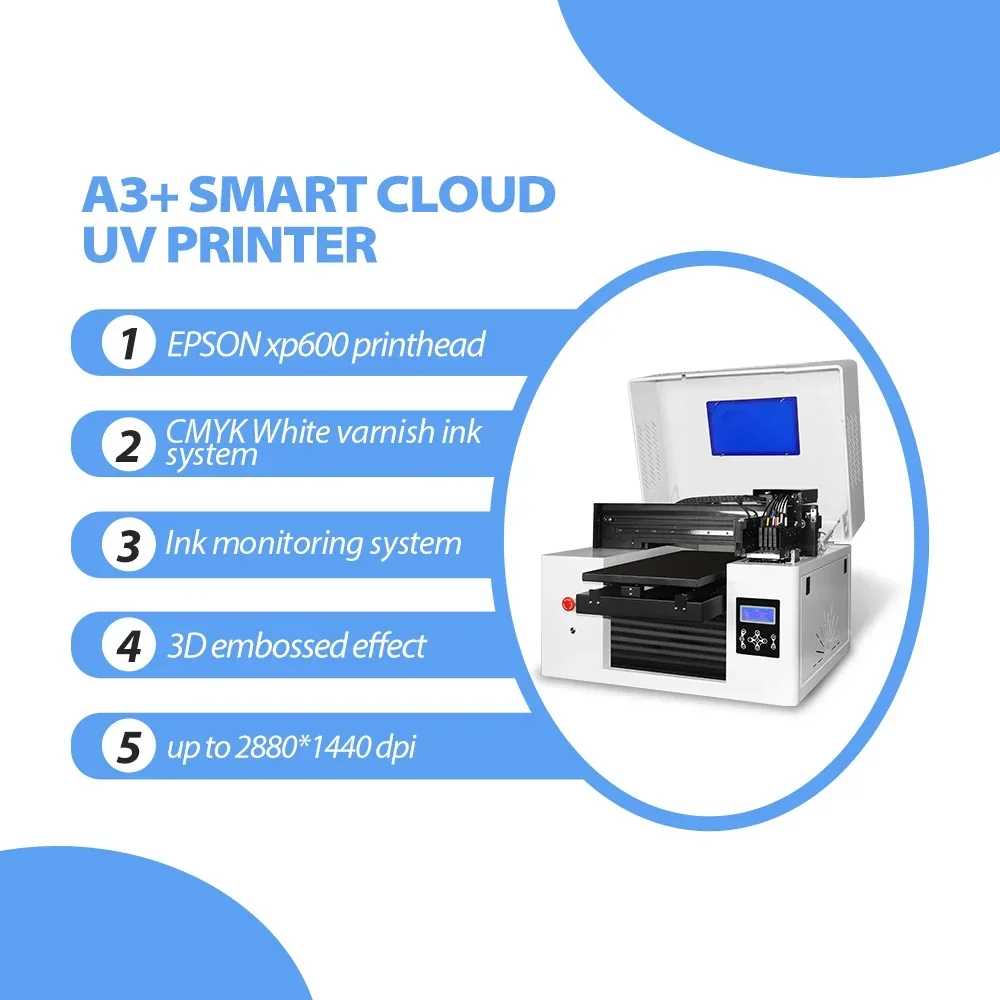 -Digital UV Printer A3 Mobile APP Wifi 3050 UV Flatbed Printer Direct To Substrate Inkjet Printer Machine For Flat Items
