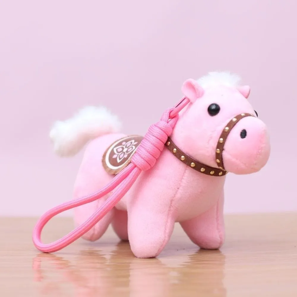 Steed دمية المهر قلادة التميمة دمية محشوة أفخم الحصان المفاتيح رقيق النمط الصيني السنة الصينية الجديدة هدية سنة الحصان #4