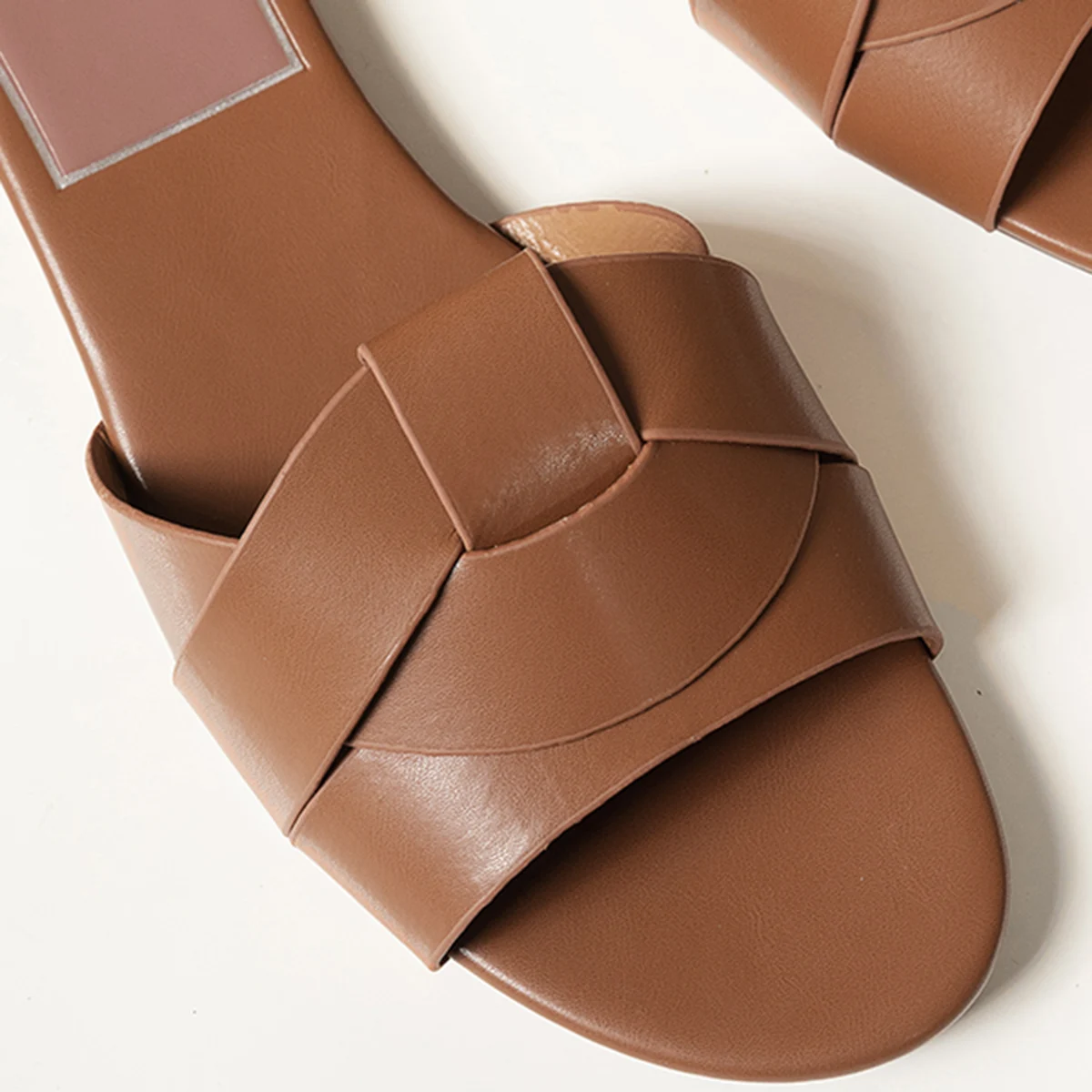 Designer-Flache Neue Hausschuhe Gewebte Bequeme Lässige Hausschuhe Sommer-Luxus-Damensandalen – Detail 3