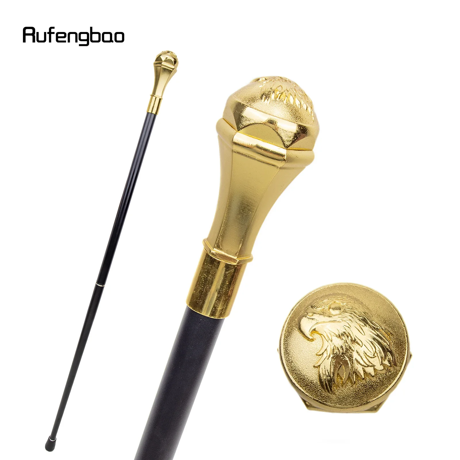 Luxo Round Handle Walking Stick, elegante crosier Knob, bengala, águia dourada, decoração de festa, moda, 93cm