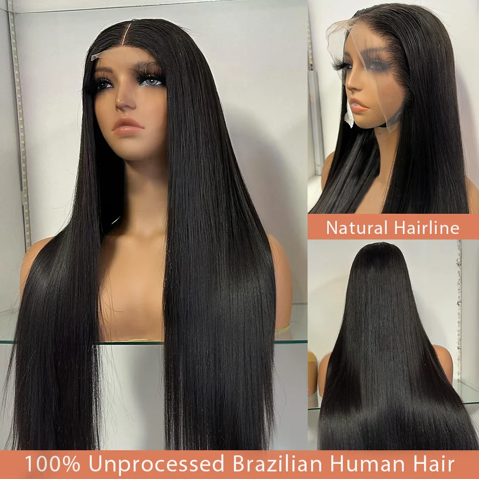 

40-дюймовые прямые прозрачные парики фронта шнурка 13x6 13x4 Hd парик шнурка предварительно выщипанные бразильские человеческие волосы кружевной фронтальный парик для женщин