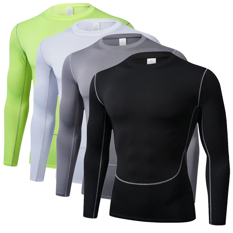 Spring and Autumn New Running Training Tight Fast Drying Long Sleeve Compression Sports Basketball Men's Fitness Clothing