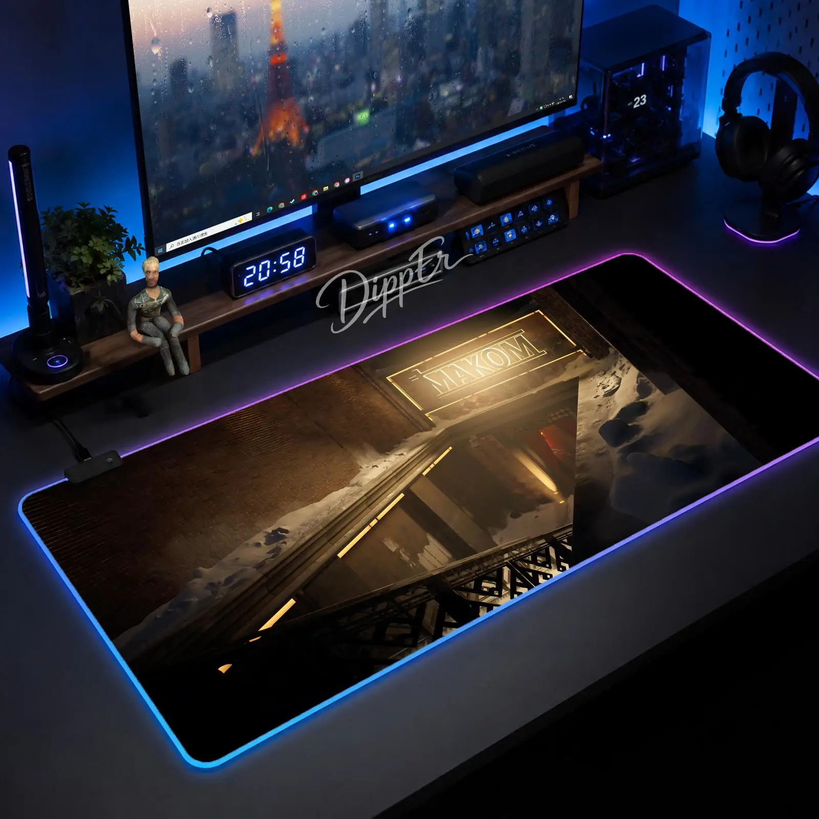 

Game Bloodlines 2 Mouse Pad Large Size LED Glowing Table Pad XXL Gaming Non-slip Rubber Mat With Backlight