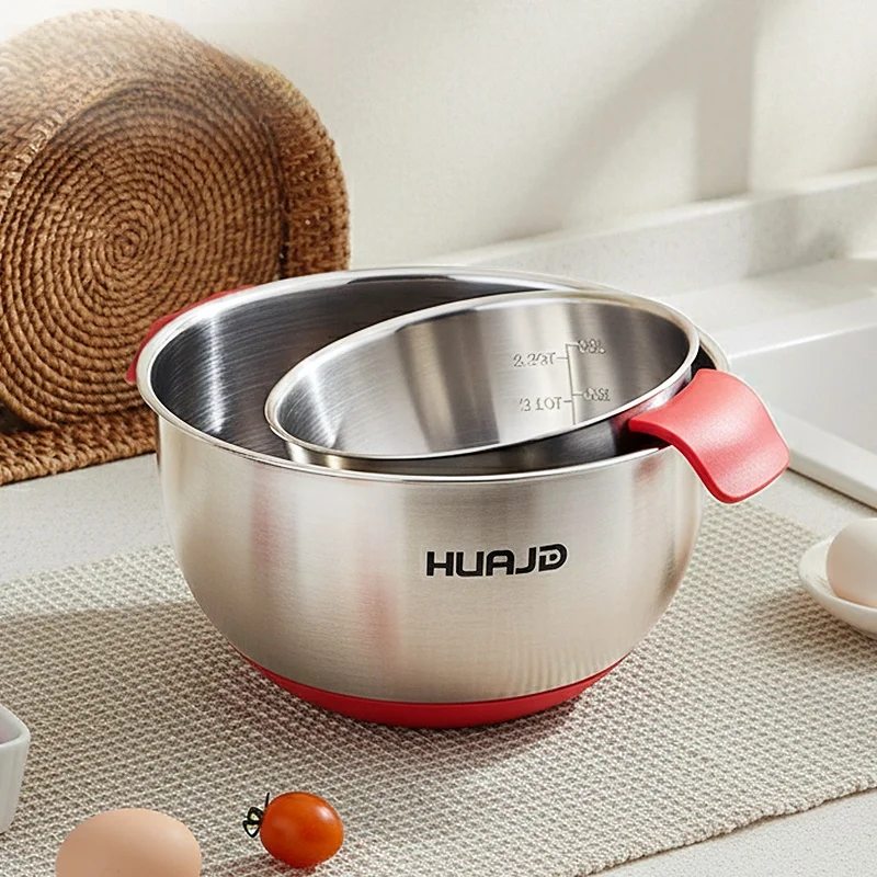 

Food ade Stainl Steel Bowl Thiened Egg Beating Salad Bowl Dough Kneading Bowl Baking Bowl round ape Simple Sle