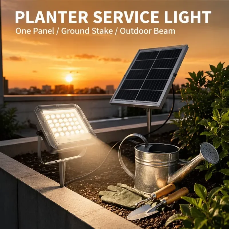 300W IP66 Solar Garden Flood Light Outdoor Waterproof LED Spot Flood Lamp with Remote Control Landscape Patio