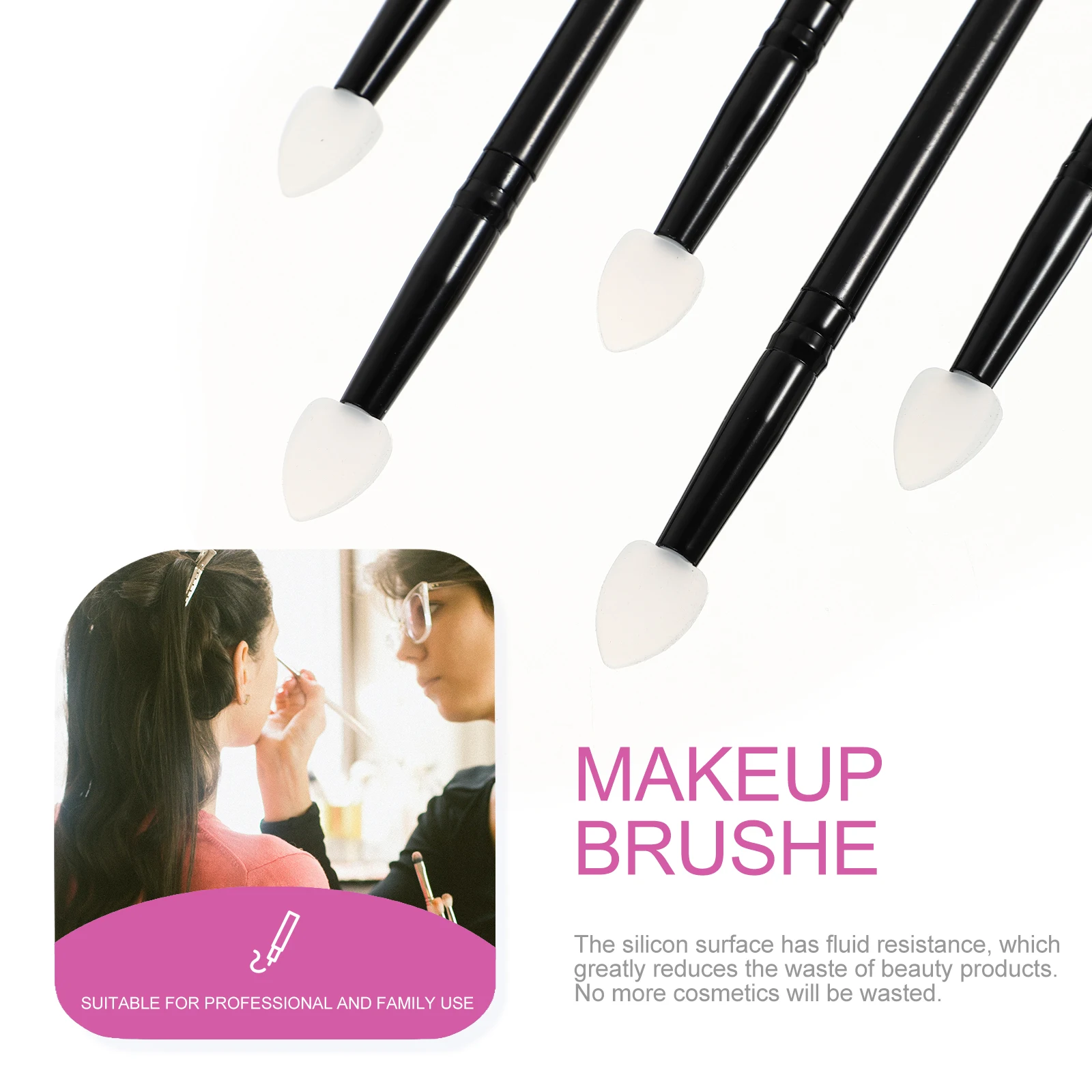 

5pcs Silicone Makeup Brush Set For Eyeshadow Applicator Facial Mask Moisturizer Tool Eye Brush Professional