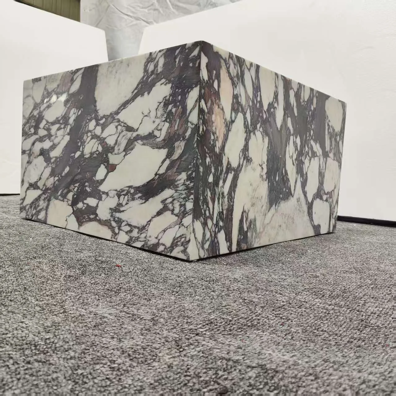 Purple coffee table marble base living room luxury natural small ruler purple coffee table side table