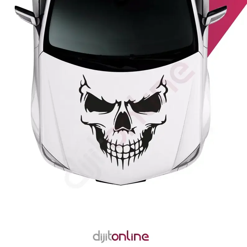 

2PCSCar Hood Skull Decal - Car Decal - Car Vinyl Sticker