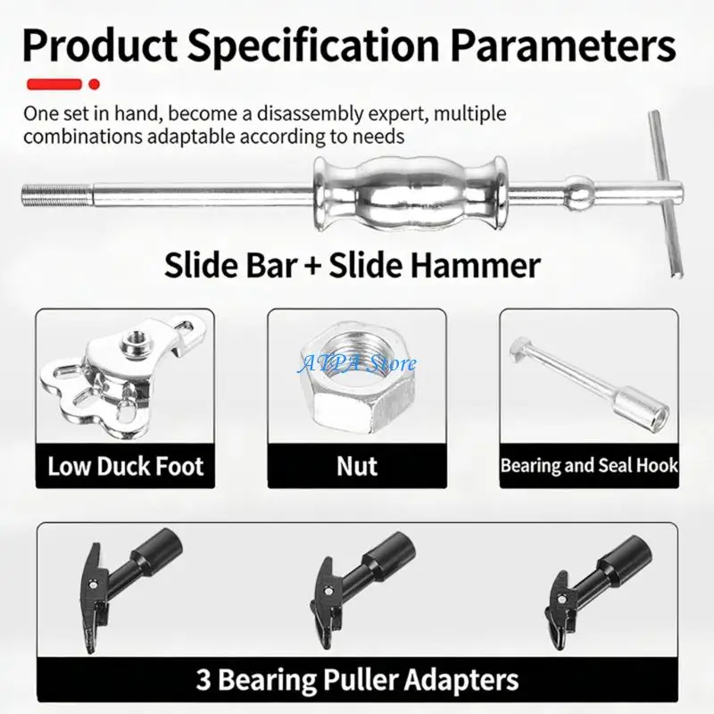 U13C Reliable Carbon Steel rod Bearing Removal Tool Comes With Carrying Case