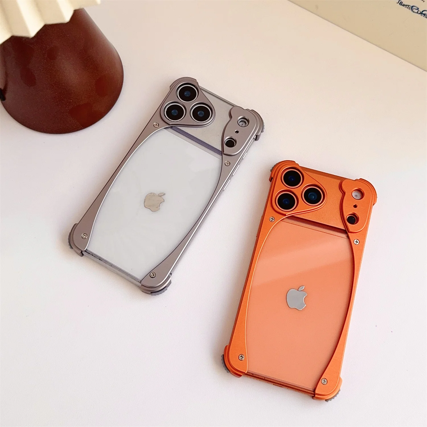 Metalowa obudowa na telefon ze stopu aluminium do iPhone'a 17 Pro 17 Pro Max, odporna na wstrząsy i upadki, przezroczysta osłona akrylowa — zdjęcie produktu 2