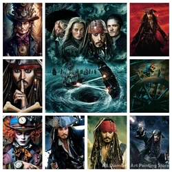 Gothic Captain Jack Sparrow Art AB Diamond Painting Mosaic Painting Kits 5D DIY Johnny Depp Movie Star Photo Cross Stitch Home