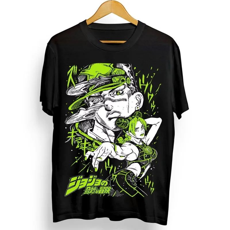 Trend Summer 2025 Cosplay Neutral Black and White Adventure JoJo Anime JoJo's Bizarre T-Shirt Manga Jolyne Jotaro Unisex Tshirt view 2