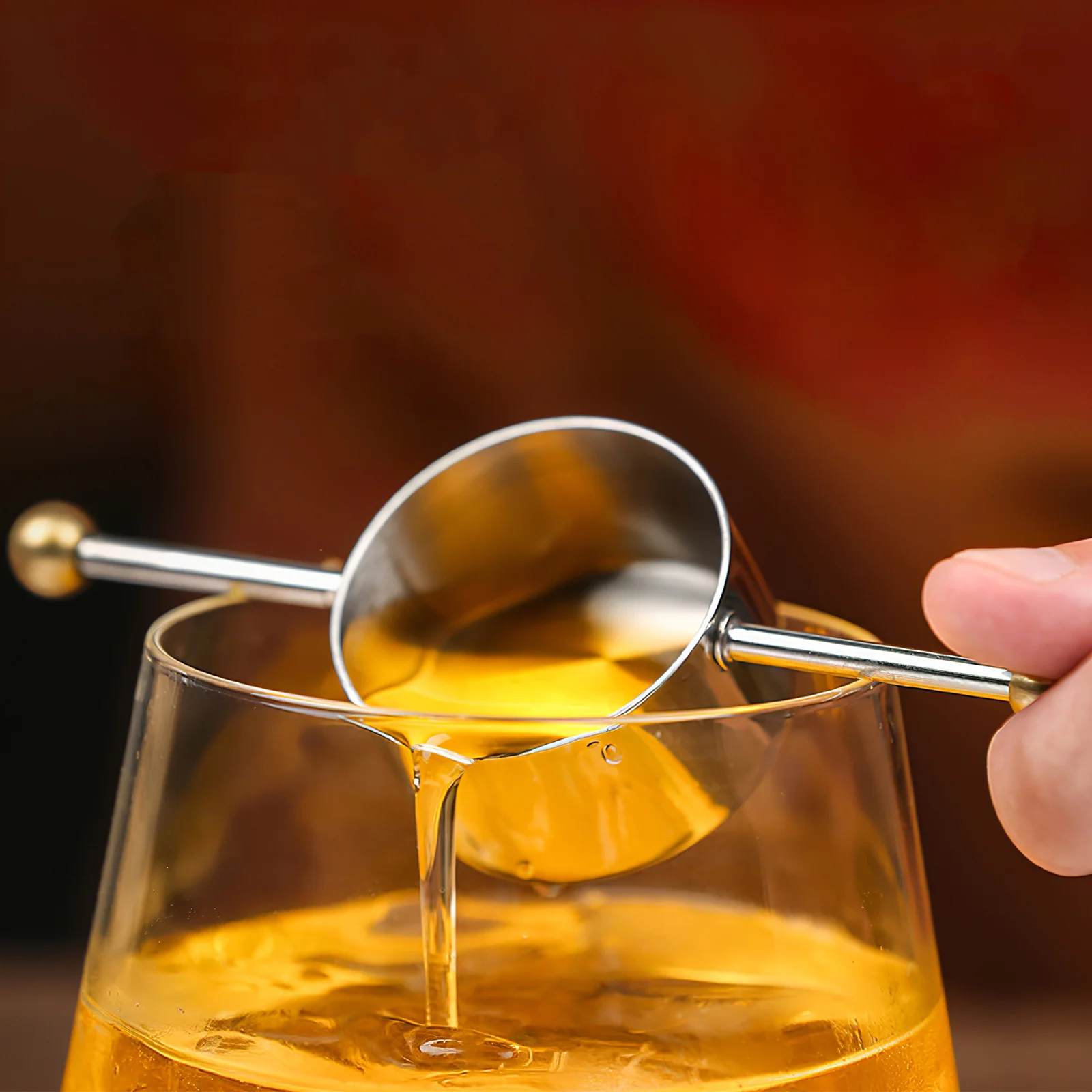 

Cocktail Measuring Cup with Double Bead Design Stainless Steel Jigger Tool for Bartending Precision Drink Preparation