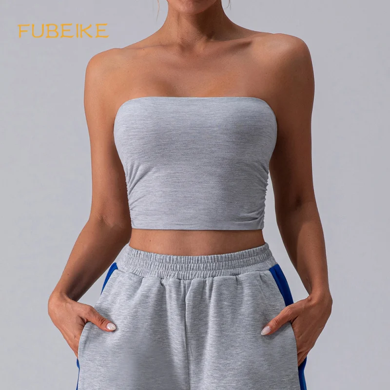 

FUBEIKE Sports Bra Longline Wrap The Chest Shockproof Beauty Back Yoga Vest Sexy Push-up Quick-Dry Workout Running Clothes