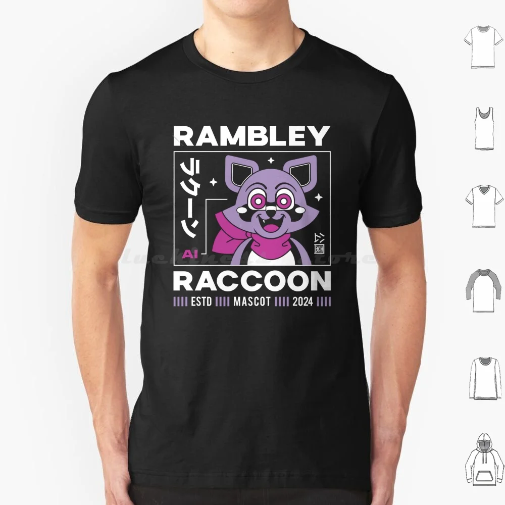Rambley Raccoon Aesthetic T Shirt Cotton Men Women DIY Print Indigo Park Rambley The Raccoon Mascot Cute Kawaii Horror Terror