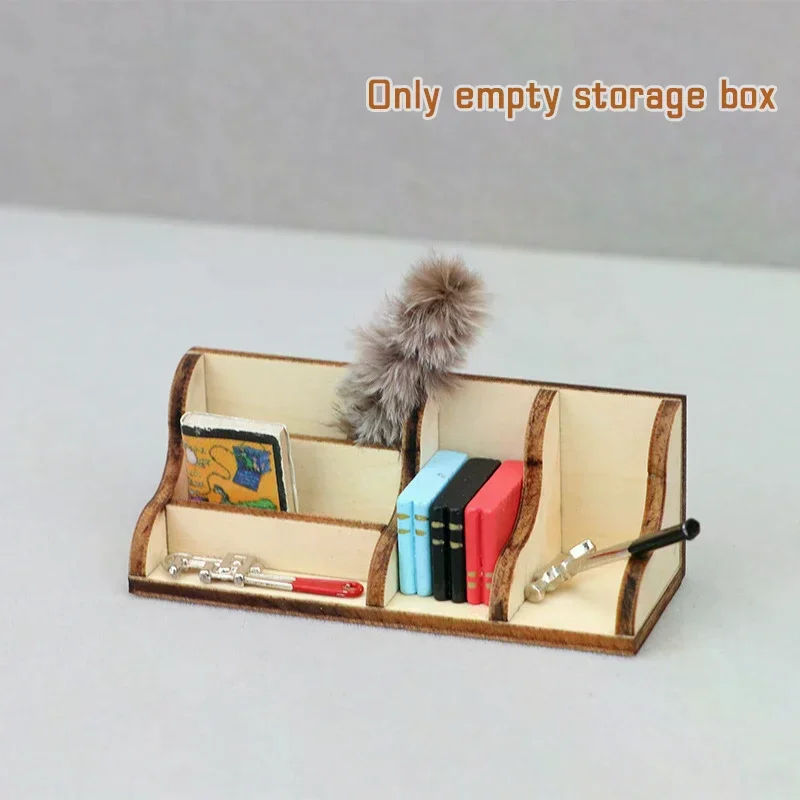 1:12 Dollhouse Miniature Desktop Storage Rack Bookshelf Organizer Box Model Home Decor Toy Doll House Accessories