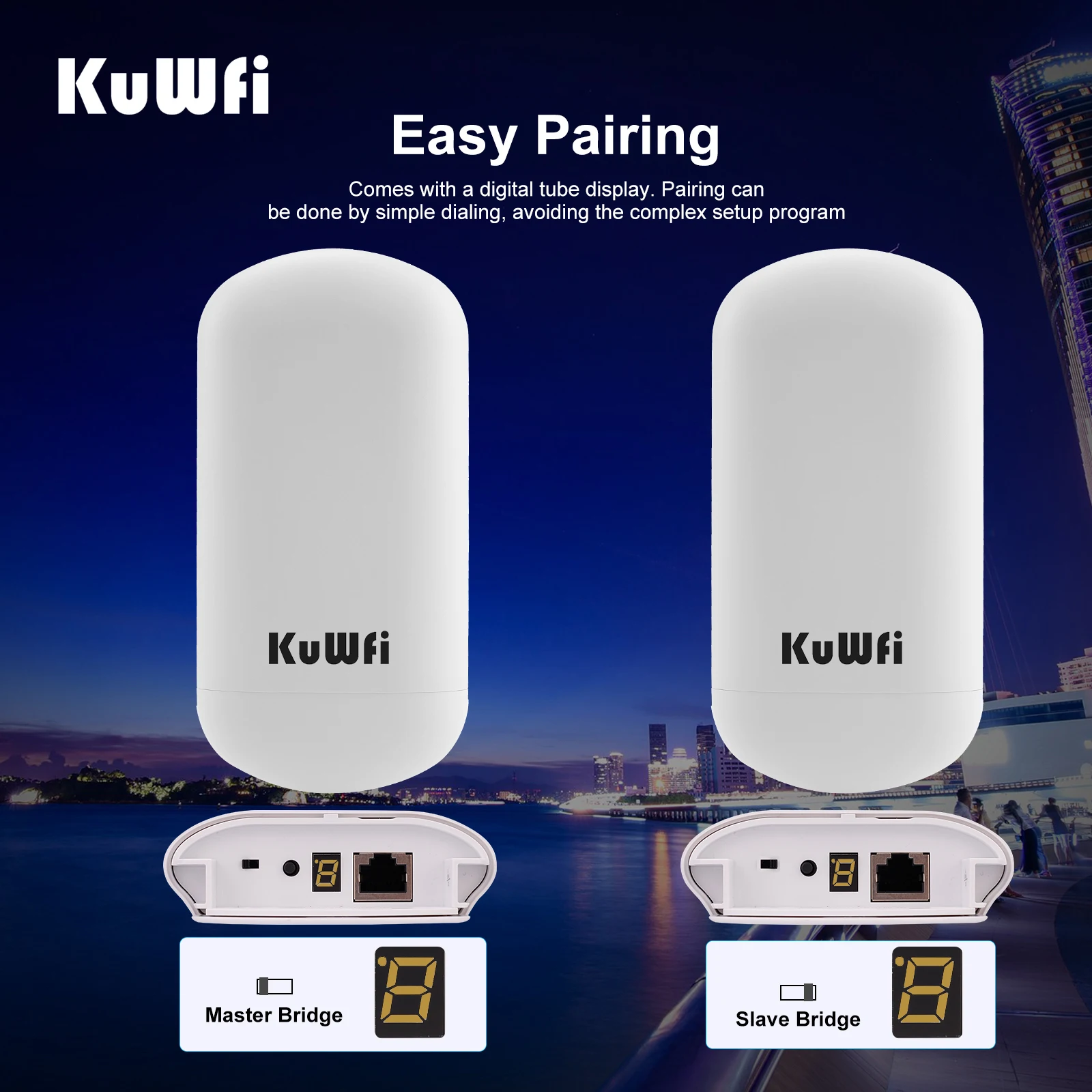 KuWFi 2KM Long Range Outdoor CPE Router 450Mbps 5.8G Wireless Repeater Extender Access Point AP WiFi Bridge Wireless Router