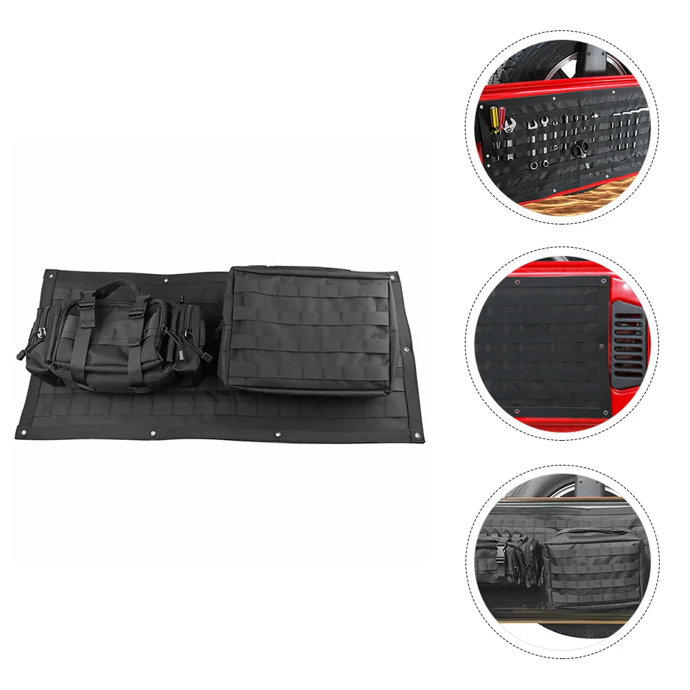 

Сумка для хранения задней двери, многофункциональный органайзер для задней двери автомобиля, прочный материал, устойчивый держатель для защиты от солнца, набор инструментов