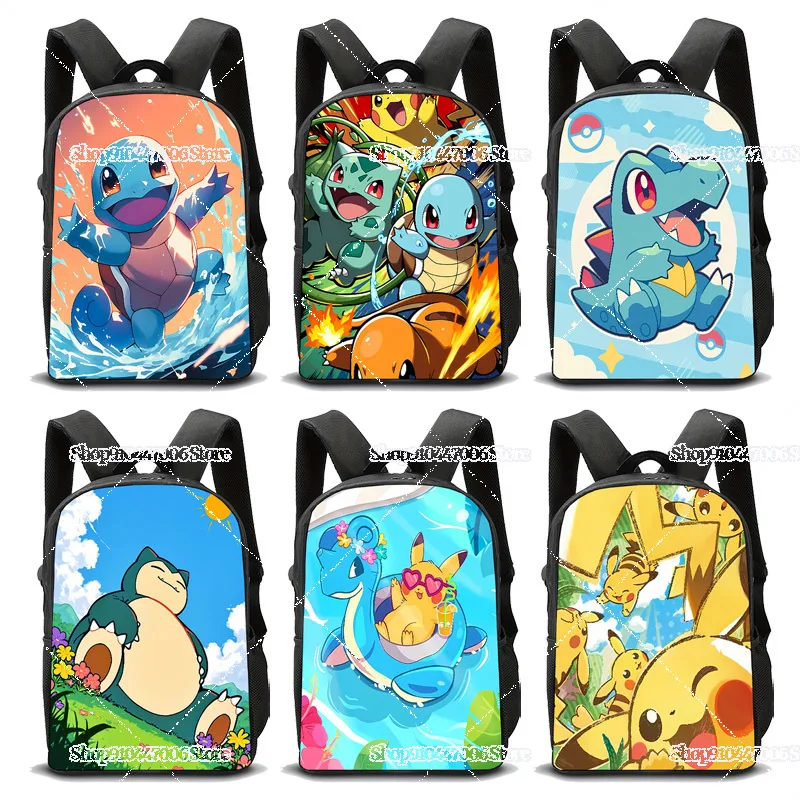 Mochila de desenho animado pikachu, mochila com estampa de monstro de bolso, mochila para estudantes, volta às aulas, bolsa para livros, homens, mulheres, bolsa de viagem para laptop, presentes