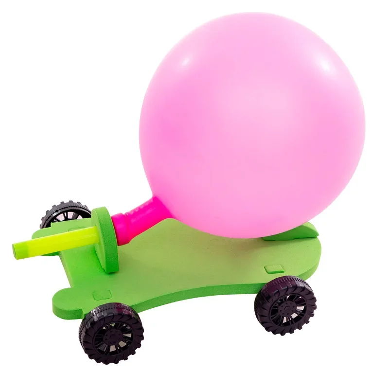 Start Auto Puzzle Spaß Bildung Spielzeug Ballon angetrieben Trägheit Luft Power Ballon Auto Wissenschaft experimentieren Spielzeug für Kinder Geschenk