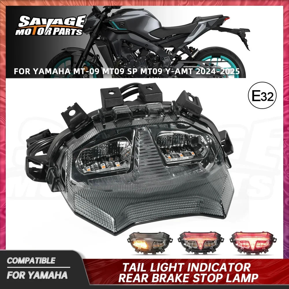 

2025 For Yamaha MT-09 MT09 SP MT09 Y-AMT LED Tail Brake Light Motorcycle Integrated Turn Signal Light Taillight Stop Lamp Parts