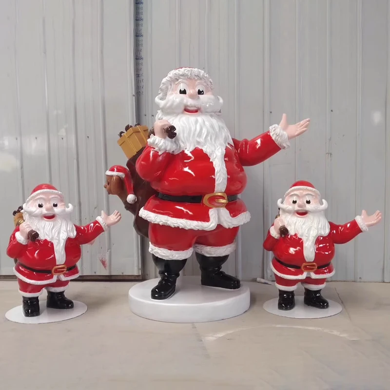 

Large Creative Christmas Santa Ornaments Resin Snowman Deer Candy Ornaments for Mall Display
